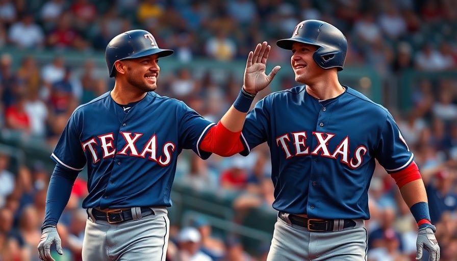 Texas Rangers players during game action, photorealistic.
