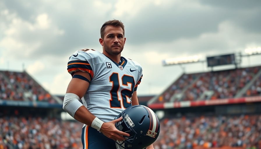 Football player standing on field during game, vibrant sports scene