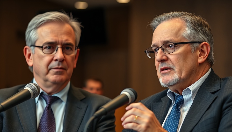 Federal Reserve news: Two men in a discussion indoors.
