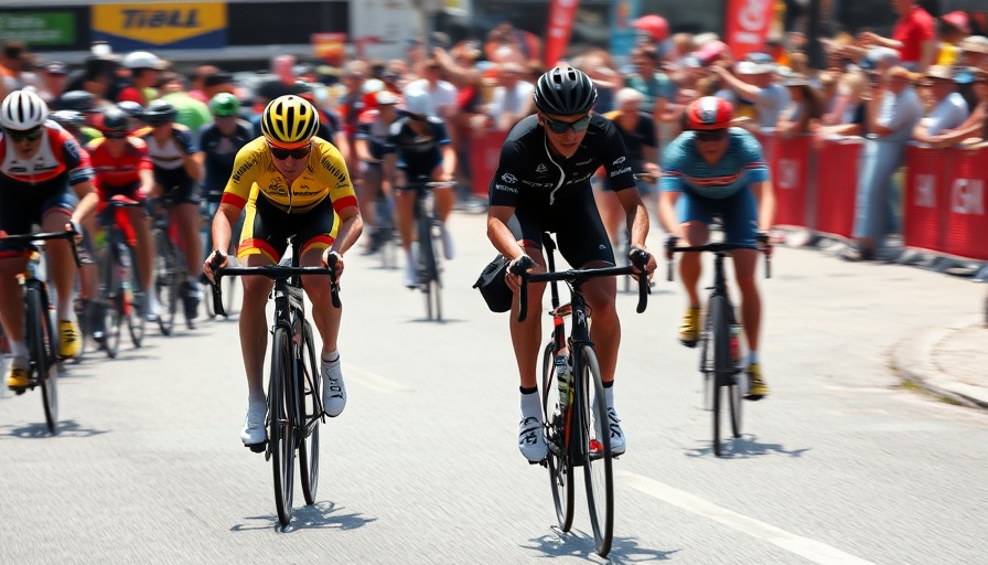 Tour de France security incident during intense cycling race.