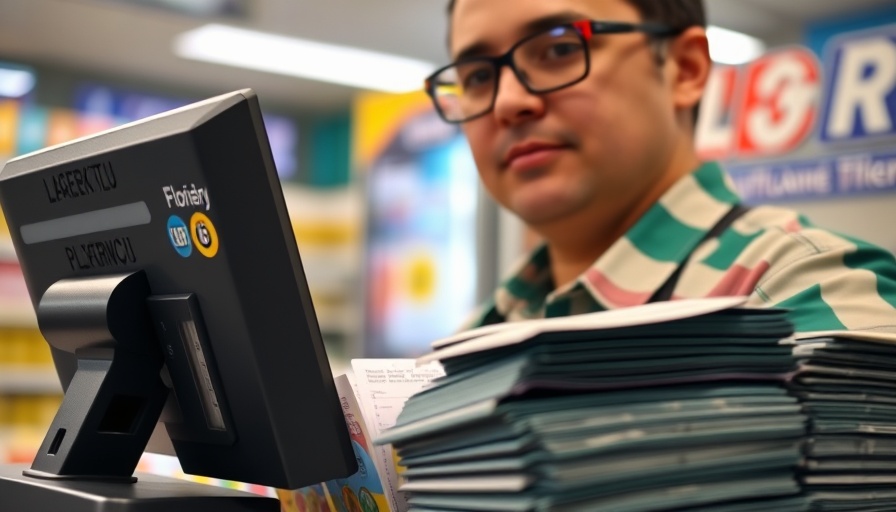 Florida Lottery Results ticket checker in a store environment.