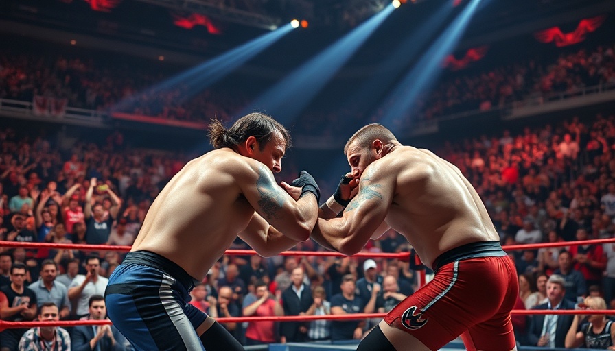 WWE Smackdown San Antonio event with wrestlers in intense match
