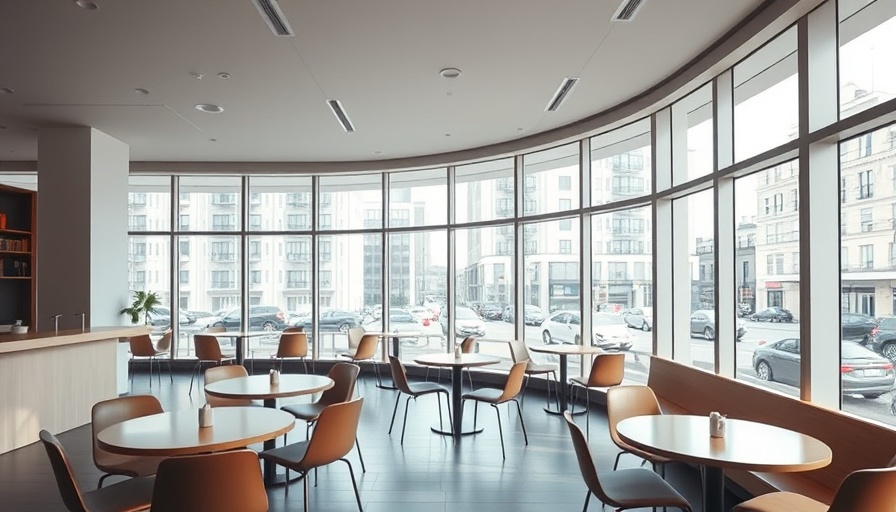 Modern cafe interior with bright natural lighting in San Antonio.