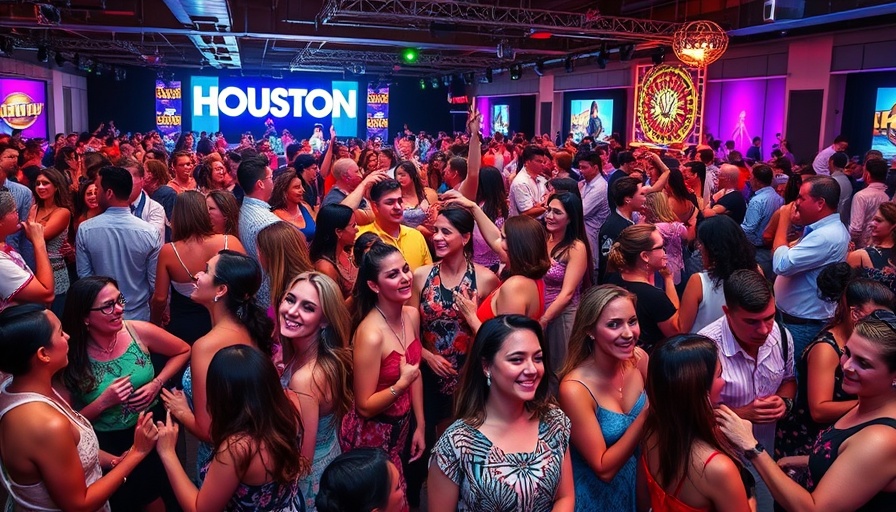 Colorful Houston entertainment collage featuring diverse adult events.