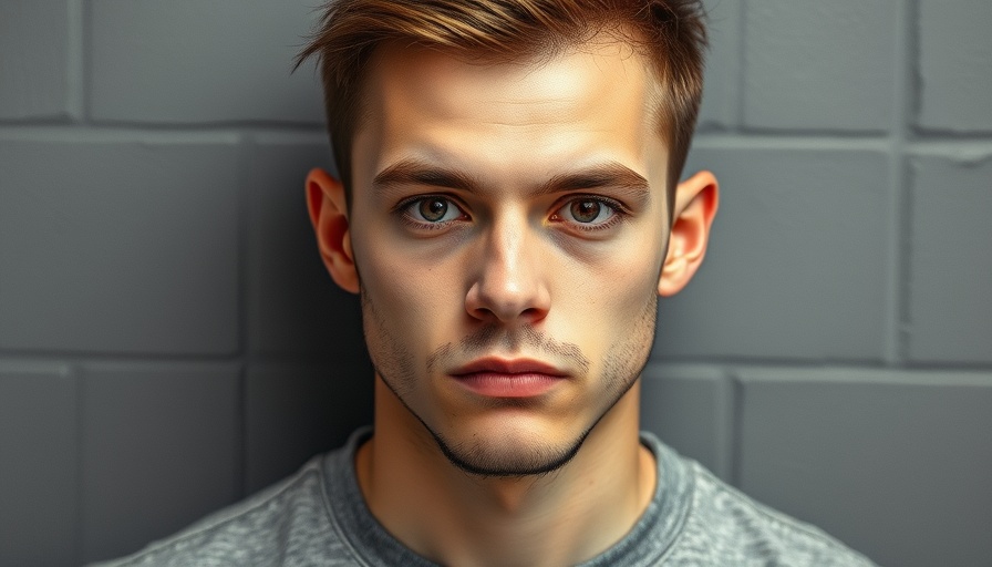 Mugshot style photo of a young man in a red shirt for San Antonio crime reports.