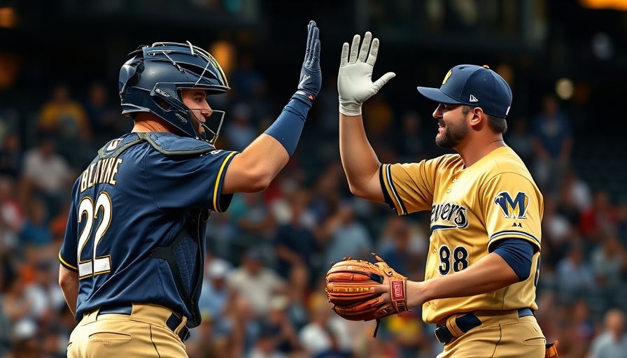 Brewers Win 9th Straight Game celebration on field.