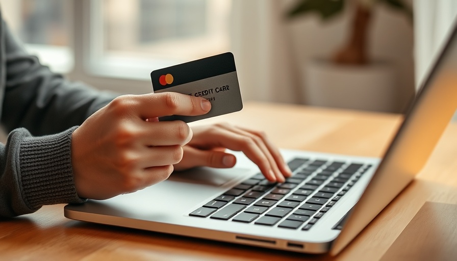 Person using credit card on laptop for online shopping, suggesting Amazon AI data involvement.