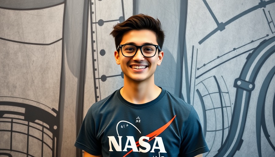 Young man in NASA t-shirt, related to ACC manufacturing apprenticeship programs.