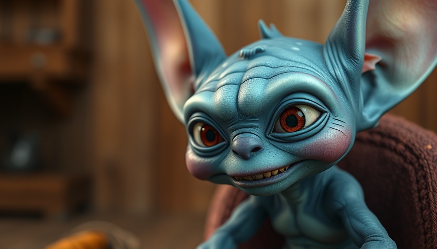 Blue alien character close-up from Lilo and Stitch 2025, Disney+