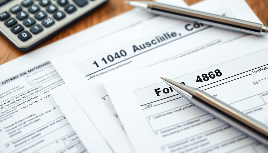 Tax documents and calculator showing tax extension payment deadline preparation.