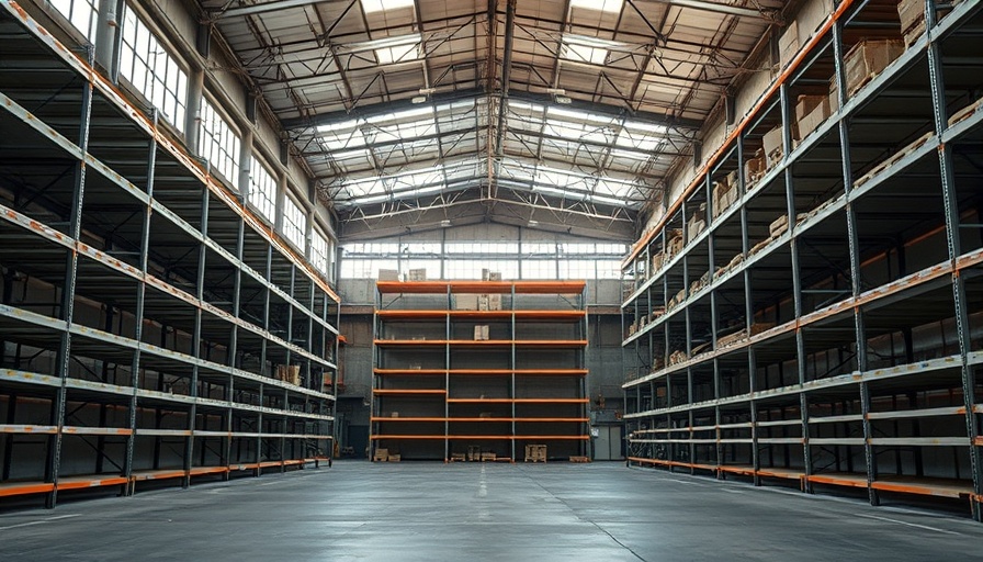 Empty warehouse interior at former Fry's Electronics site.