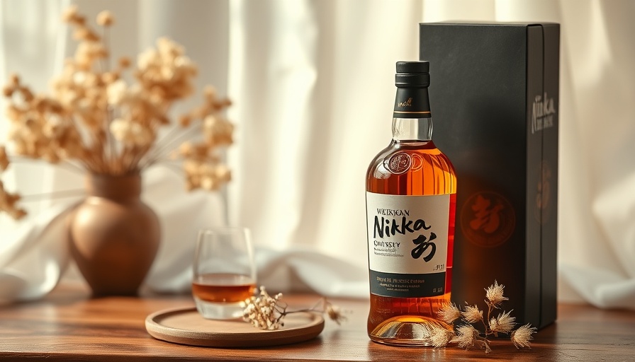 Elegant display of Nikka Whisky From The Barrel bottle with gift box.