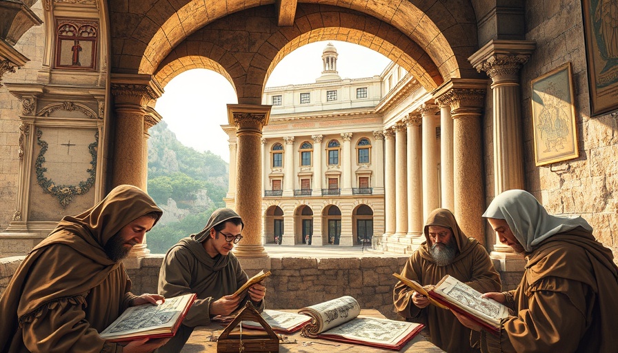 1,300-year-old monk doodles with modern architecture contrast.