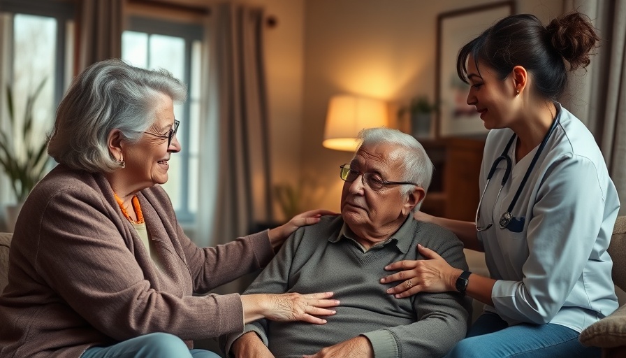 Supportive caregivers assisting an elderly person, Medicaid coverage challenges theme.