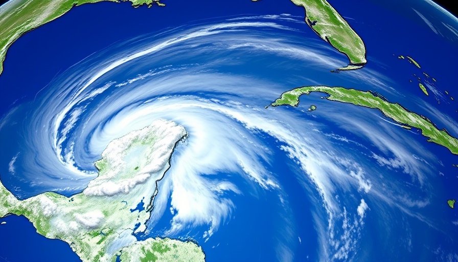 Map showing Gulf weather system with potential tropical development