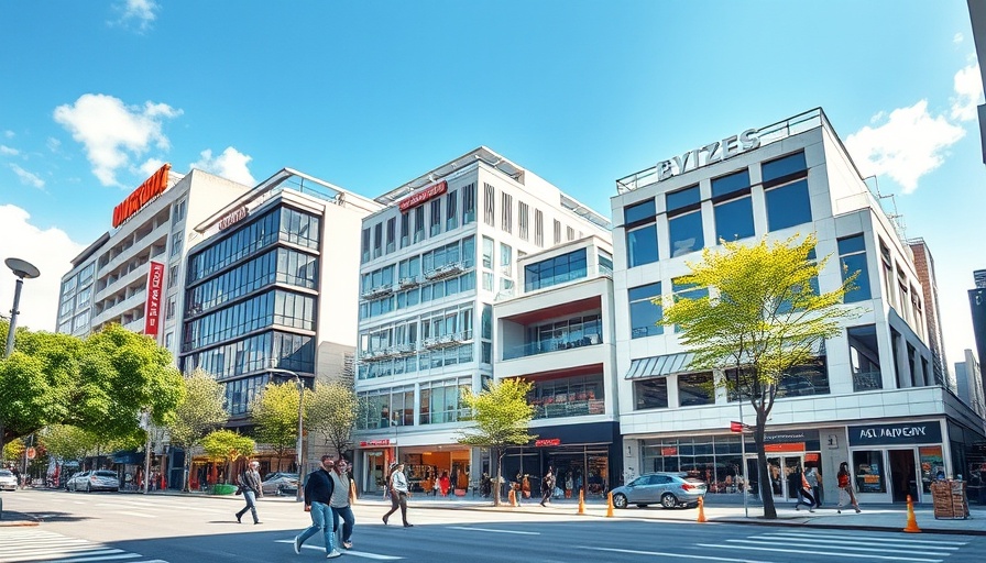 Argyle Town Center Development with modern buildings and vibrant urban life.