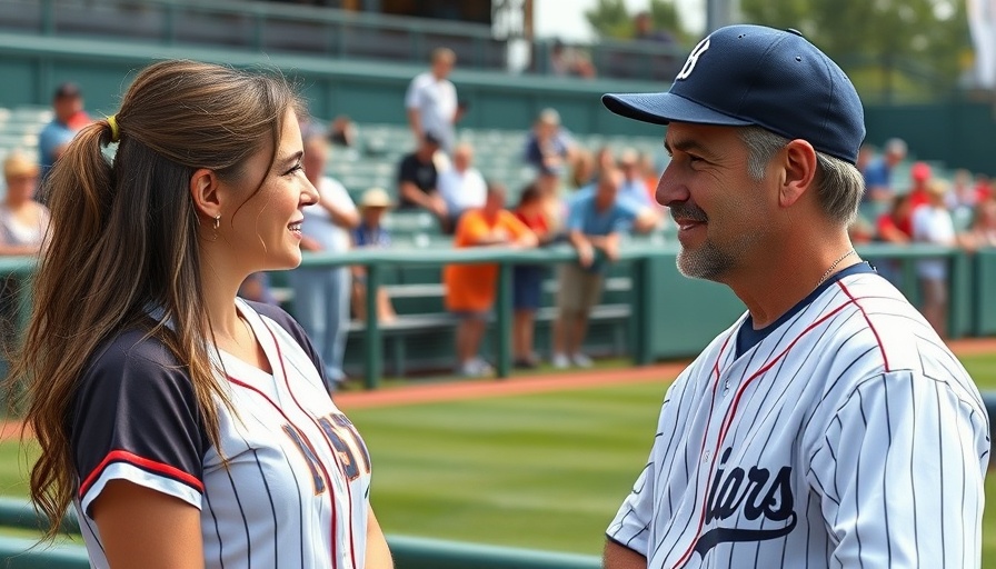 Casual conversation at Cape Cod Baseball League field with spectators.