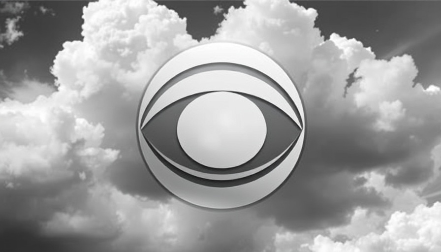 CBS national news logo against a cloudy sky.