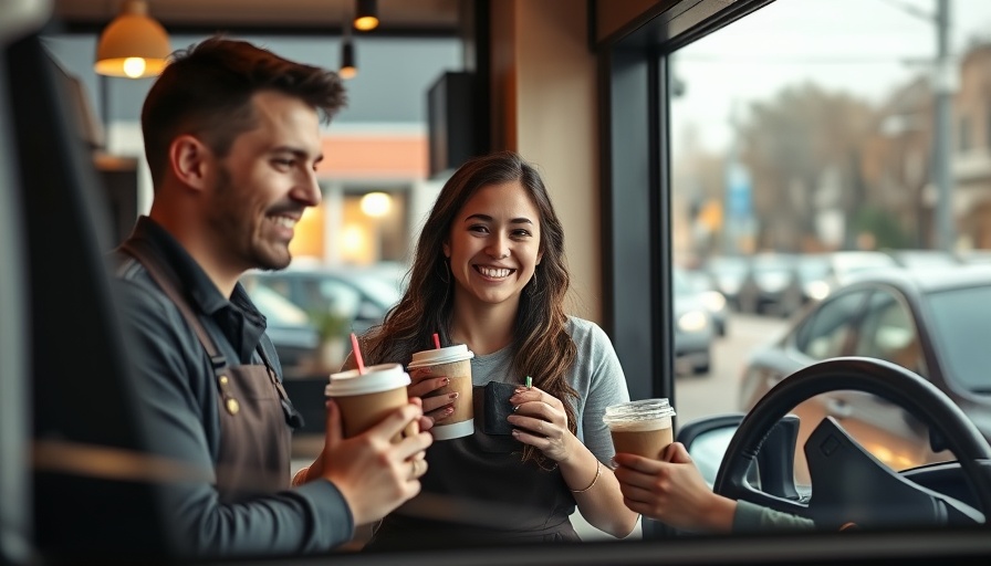 Cheerful coffee drive-thru workers in Cedar Park