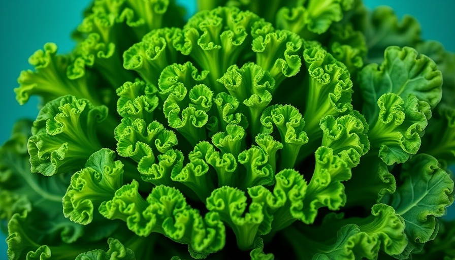 Fresh curly kale, a top food for mental health