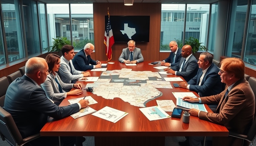 Political meeting room discussing Texas redistricting.