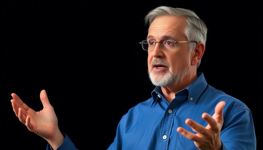 Middle-aged man discussing mental wellness for seniors.