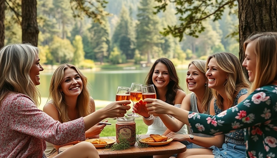 Group of women enjoying picnic at Fredericksburg Food and Wine Festival.