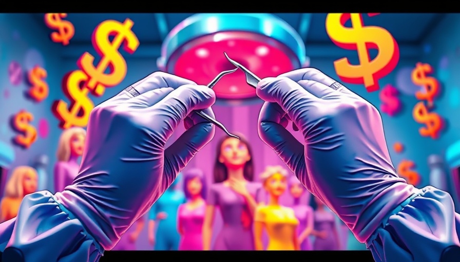 Illustration depicting cosmetic surgery risks with dollar signs.