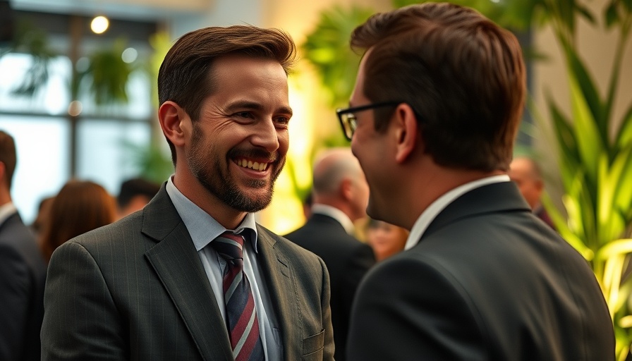 Man smiling in conversation at Tesla AI6 chip development event.