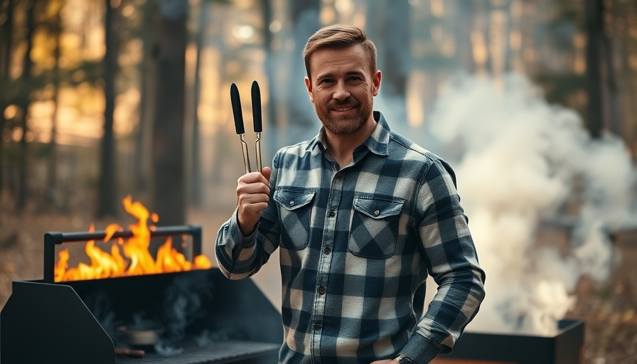 Pat Martin's Barbecue Life of Fire: A man at a grill in a forest setting