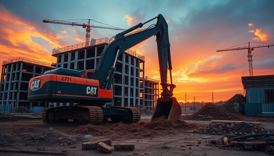 San Antonio business news: construction scene with excavator.