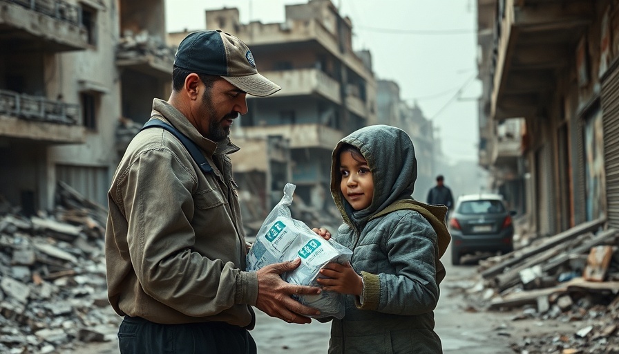 Humanitarian aid worker providing help in Gaza crisis.