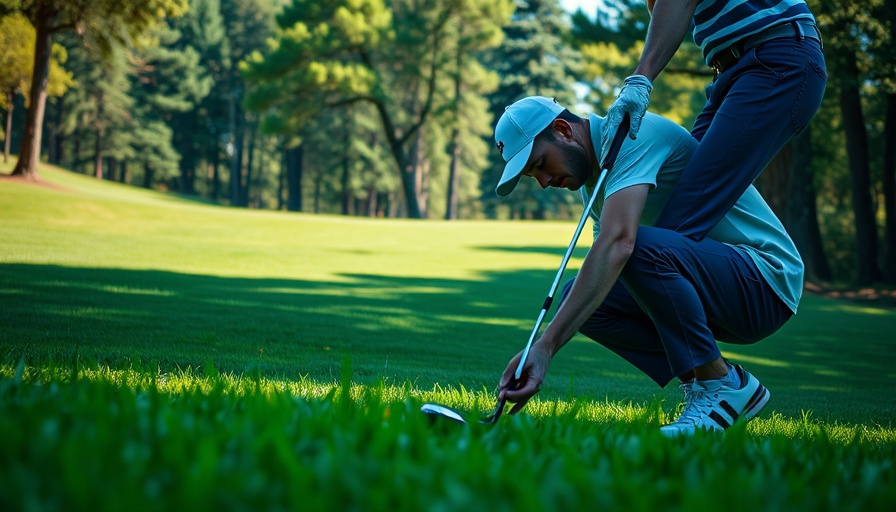 Golfer putting in sports highlights with vibrant green background