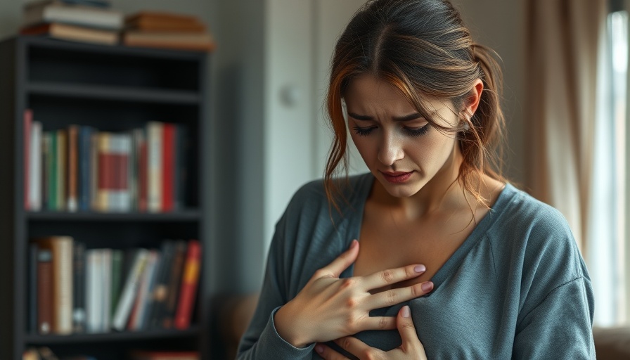 Woman with stomach pain for gut hormone IBS-D treatment.