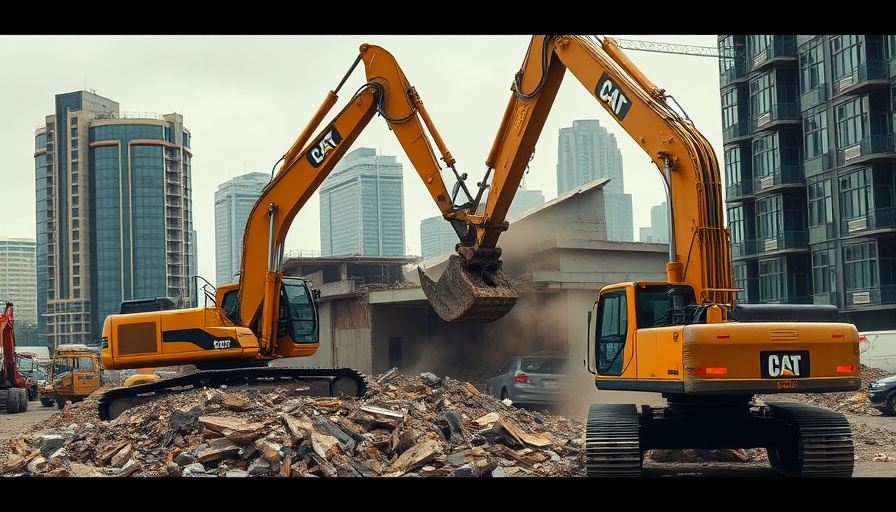Excavators demolishing a building in urban redevelopment, Opportunity Zones 2.0.