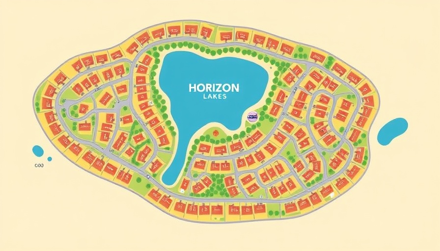 Map highlighting Dallas real estate market with Horizon Lakes.