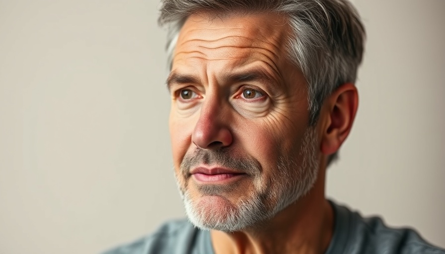 Middle-aged man discussing mental wellness for seniors.
