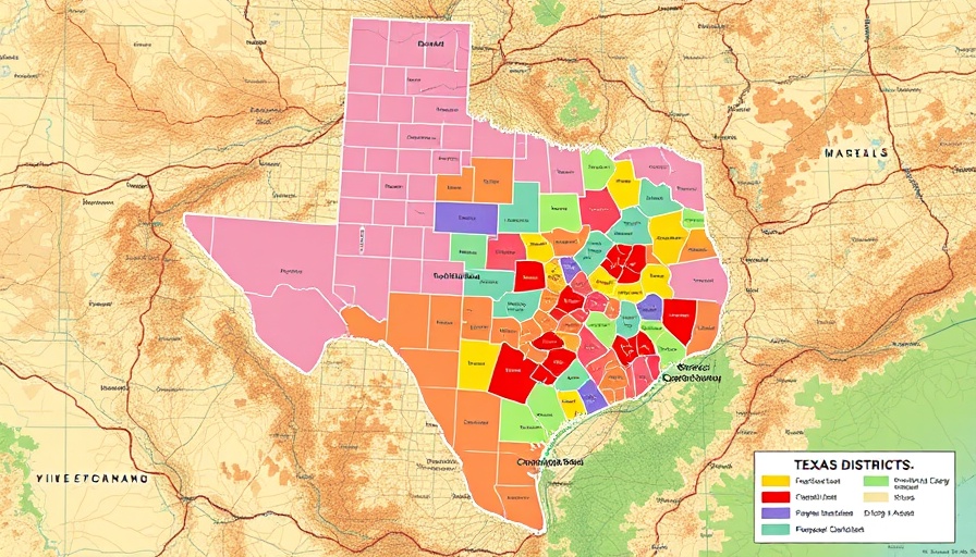 Texas proposed congressional map with vibrant district divisions.