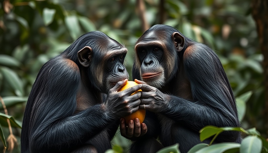 Chimps in jungle hinting at drunk apes evolution alcohol tolerance.