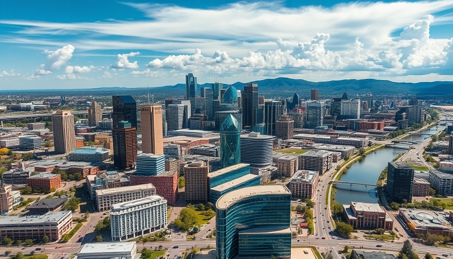 Austin cityscape with modern architecture and Texas hills