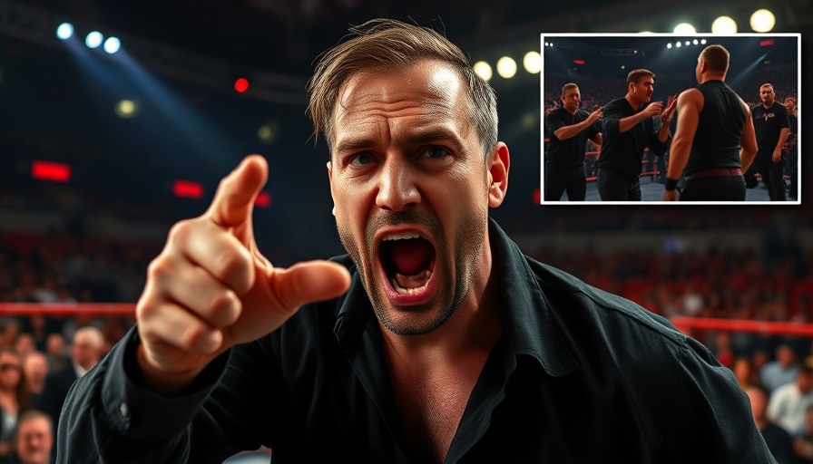 Man in WWE ring passionately gesturing, Jelly Roll WWE SummerSlam.