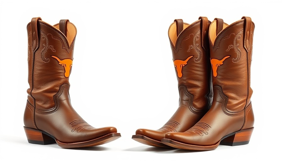 UT Longhorns Collection cowboy boots with intricate stitching.
