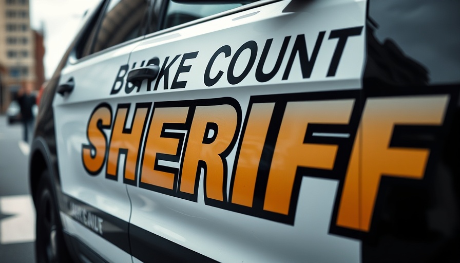 Burke County sheriff vehicle close-up during shooting investigation.