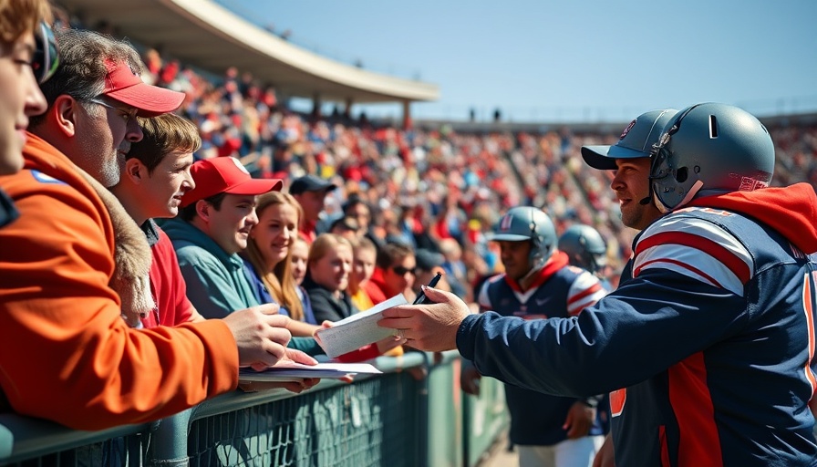 NFL news: Excited fans seek autographs at a football event.