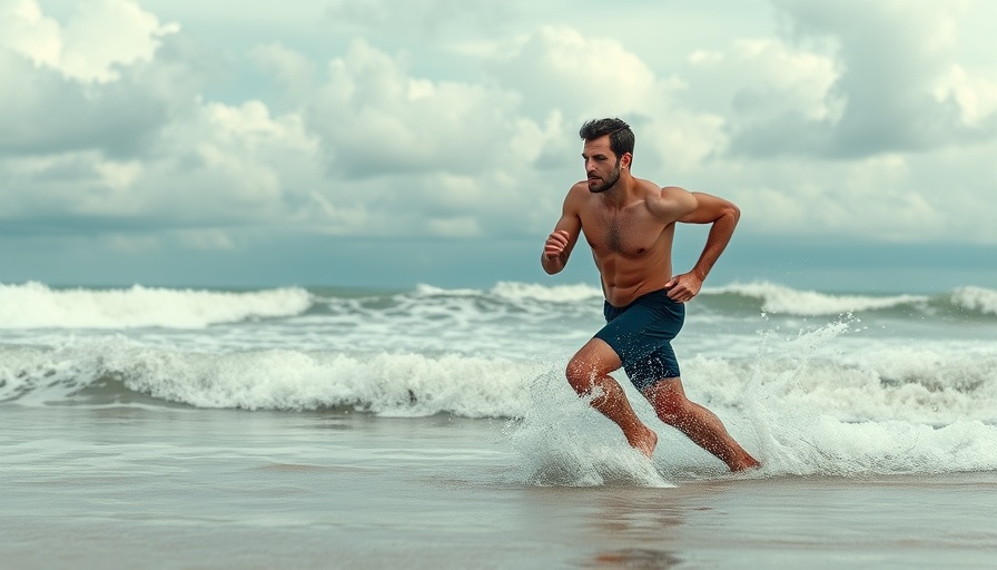 Man running through surf on a beach, related to NFL news.