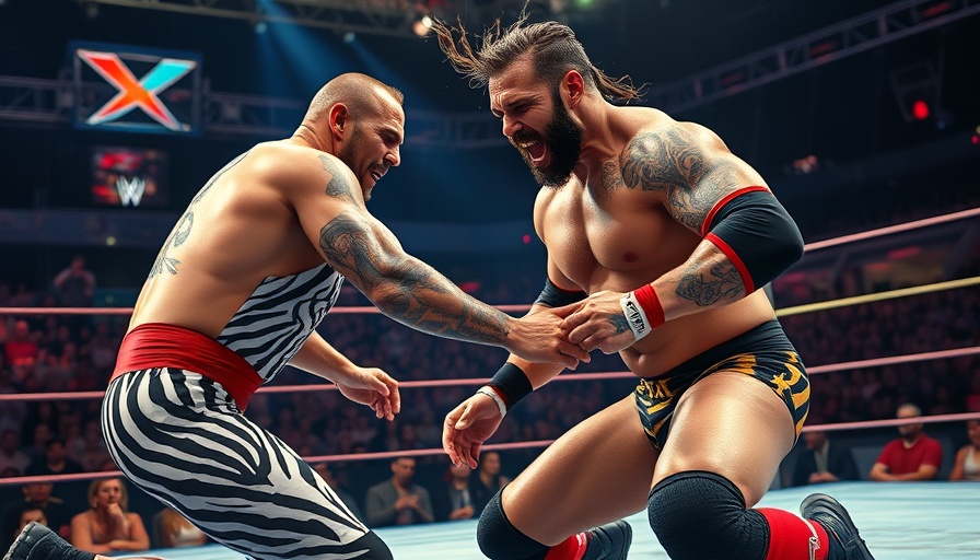 Intense wrestling match with zebra-striped wrestler; Dominik Mysterio Intercontinental Championship reign.
