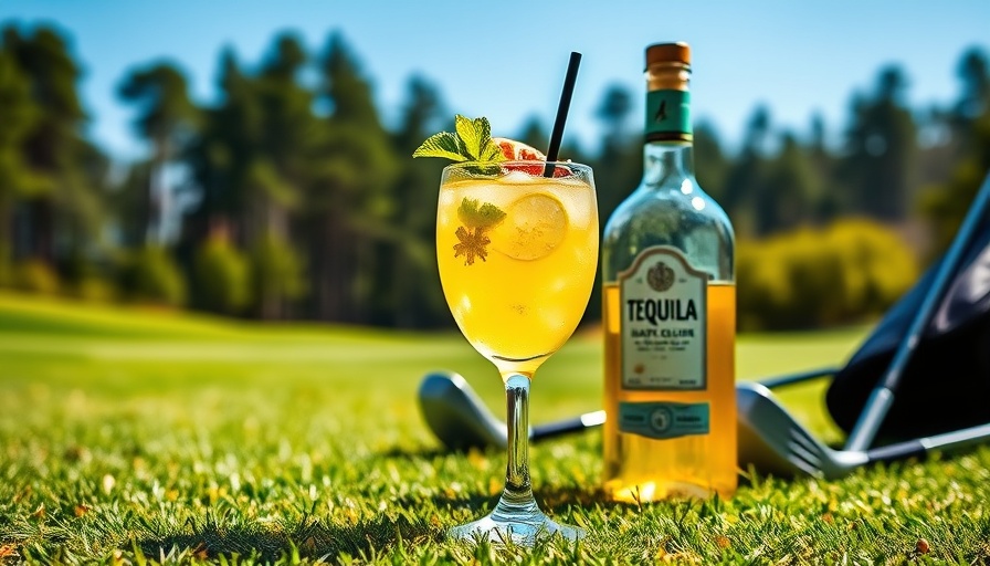 Vibrant Happy Gilmore Gimlet with tequila on a sunny golf course.