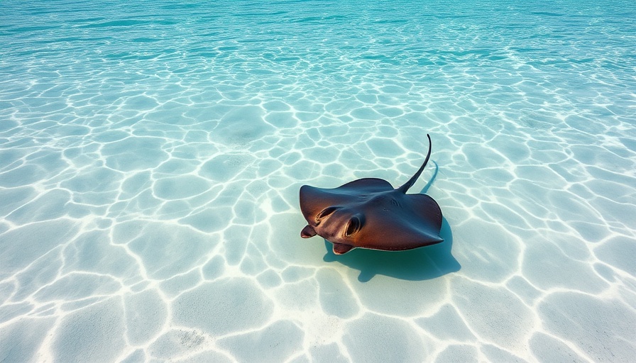 Graceful stingray gliding in clear waters, showcasing stingray safety tips.