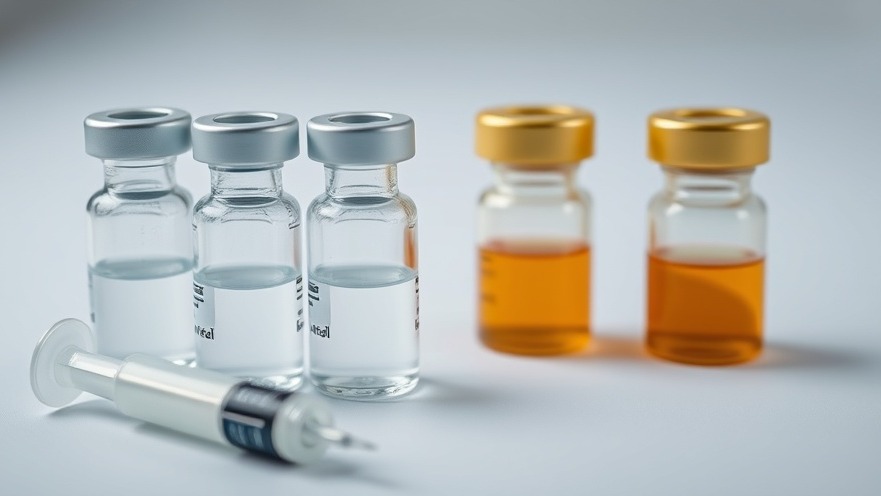 Hypodermic needle and vials emphasizing vaccine safety and development standards.