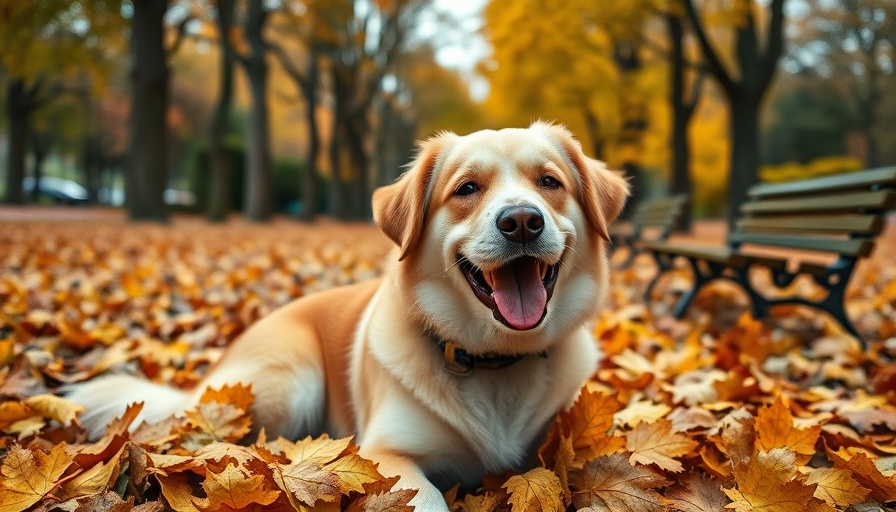 Friendly dog in a park for San Antonio pet adoption.
